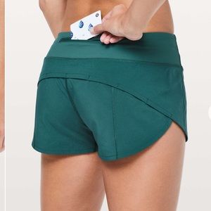 Lululemon Speed Up Short Green Jasper
